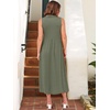 image:imageANRABESS Women Casual Maxi Dress Sleeveless V Neck Summer Beach SundressOlive