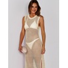 image:imageANRABESS Women Crochet Swimsuit Coverup Bathing Suit Beach Maxi DressBeige