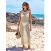 image:imageANRABESS Women Crochet Swimsuit Coverup Bathing Suit Beach Maxi DressBeige