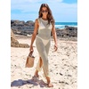 image:imageANRABESS Women Crochet Swimsuit Coverup Bathing Suit Beach Maxi DressBeige
