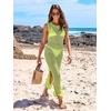 image:imageANRABESS Women Crochet Swimsuit Coverup Bathing Suit Beach Maxi DressFluorescent Green