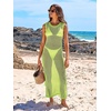 image:imageANRABESS Women Crochet Swimsuit Coverup Bathing Suit Beach Maxi DressFluorescent Green