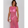 image:imageANRABESS Women Crochet Swimsuit Coverup Bathing Suit Beach Maxi DressHot Pink