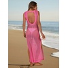 image:imageANRABESS Women Crochet Swimsuit Coverup Bathing Suit Beach Maxi DressHot Pink