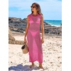 image:imageANRABESS Women Crochet Swimsuit Coverup Bathing Suit Beach Maxi DressHot Pink
