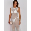 image:imageANRABESS Women Crochet Swimsuit Coverup Bathing Suit Beach Maxi DressWhite