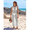image:imageANRABESS Women Crochet Swimsuit Coverup Bathing Suit Beach Maxi DressWhite