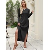 image:imageANRABESS Women Long Sleeve Fall Maxi Dresses with Pockets Wrinkle FreeBlack