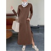 image:imageANRABESS Women Long Sleeve Fall Maxi Dresses with Pockets Wrinkle FreeBrown