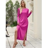 image:imageANRABESS Women Long Sleeve Fall Maxi Dresses with Pockets Wrinkle FreeHot Pink