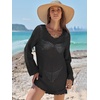 image:imageANRABESS Women Swimsuit Cover Up Crochet Bathing Suit Beach Swim Mini DressBlack