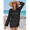 image:imageANRABESS Women Swimsuit Cover Up Crochet Bathing Suit Beach Swim Mini DressBlack