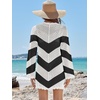 image:imageANRABESS Women Swimsuit Cover Up Crochet Bathing Suit Beach Swim Mini DressChevron Black White Stripes