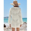 image:imageANRABESS Women Swimsuit Cover Up Crochet Bathing Suit Beach Swim Mini DressCream White
