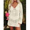 image:imageANRABESS Women Swimsuit Cover Up Crochet Bathing Suit Beach Swim Mini DressCream White