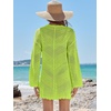 image:imageANRABESS Women Swimsuit Cover Up Crochet Bathing Suit Beach Swim Mini DressGreenyellow