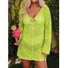 image:imageANRABESS Women Swimsuit Cover Up Crochet Bathing Suit Beach Swim Mini DressGreenyellow