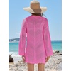 image:imageANRABESS Women Swimsuit Cover Up Crochet Bathing Suit Beach Swim Mini DressHot Pink