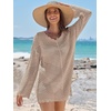 image:imageANRABESS Women Swimsuit Cover Up Crochet Bathing Suit Beach Swim Mini DressKhaki
