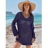 image:imageANRABESS Women Swimsuit Cover Up Crochet Bathing Suit Beach Swim Mini DressNavy Blue