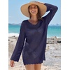 image:imageANRABESS Women Swimsuit Cover Up Crochet Bathing Suit Beach Swim Mini DressNavy Blue