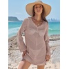 image:imageANRABESS Women Swimsuit Cover Up Crochet Bathing Suit Beach Swim Mini DressPink