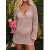 image:imageANRABESS Women Swimsuit Cover Up Crochet Bathing Suit Beach Swim Mini DressPink