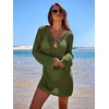image:imageANRABESS Women Swimsuit Coverup Swimwear Crochet Bathing Suit Beach DressArmy Green