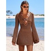 image:imageANRABESS Women Swimsuit Coverup Swimwear Crochet Bathing Suit Beach DressBrown