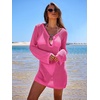 image:imageANRABESS Women Swimsuit Coverup Swimwear Crochet Bathing Suit Beach DressHot Pink