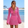 image:imageANRABESS Women Swimsuit Coverup Swimwear Crochet Bathing Suit Beach DressHot Pink