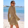 image:imageANRABESS Women Swimsuit Coverup Swimwear Crochet Bathing Suit Beach DressKhaki