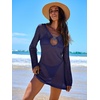 image:imageANRABESS Women Swimsuit Coverup Swimwear Crochet Bathing Suit Beach DressNavy Blue