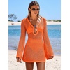 image:imageANRABESS Women Swimsuit Coverup Swimwear Crochet Bathing Suit Beach DressOrang