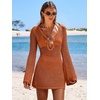 image:imageANRABESS Women Swimsuit Coverup Swimwear Crochet Bathing Suit Beach DressRust