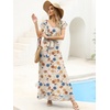 image:imageANRABESS Women Wedding Guest Dresses Floral Empire Waist Maxi DressApricot Floral