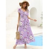 image:imageANRABESS Women Wedding Guest Dresses Floral Empire Waist Maxi DressFloral Purple Rose