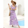 image:imageANRABESS Women Wedding Guest Dresses Floral Empire Waist Maxi DressFloral Purple Rose