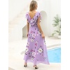 image:imageANRABESS Women Wedding Guest Dresses Floral Empire Waist Maxi DressFloral Purple Rose