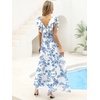 image:imageANRABESS Women Wedding Guest Dresses Floral Empire Waist Maxi DressWhitebased Blue Flower