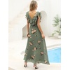 image:imageANRABESS Women Wedding Guest Dresses Floral Empire Waist Maxi DressYellow Floral Green