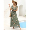 image:imageANRABESS Women Wedding Guest Dresses Floral Empire Waist Maxi DressYellow Floral Green
