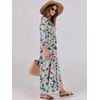 image:imageANRABESS Womens Boho Floral 34 Puff Sleeve Maxi DressBeige Teal Floral