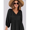 image:imageANRABESS Womens Boho Floral 34 Puff Sleeve Maxi DressBlack