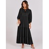 image:imageANRABESS Womens Boho Floral 34 Puff Sleeve Maxi DressBlack