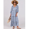 image:imageANRABESS Womens Boho Floral 34 Puff Sleeve Maxi DressBlue