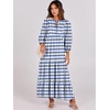 image:imageANRABESS Womens Boho Floral 34 Puff Sleeve Maxi DressBlue