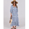 image:imageANRABESS Womens Boho Floral 34 Puff Sleeve Maxi DressBlue