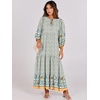image:imageANRABESS Womens Boho Floral 34 Puff Sleeve Maxi DressBlue Floral