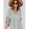 image:imageANRABESS Womens Boho Floral 34 Puff Sleeve Maxi DressBlue Floral